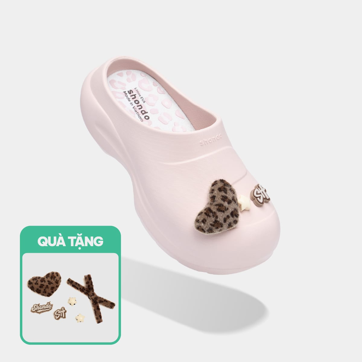 Clog Mule Chic Limax da báo nữ hồng
